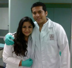 Katherine and friend Adrian at medical school